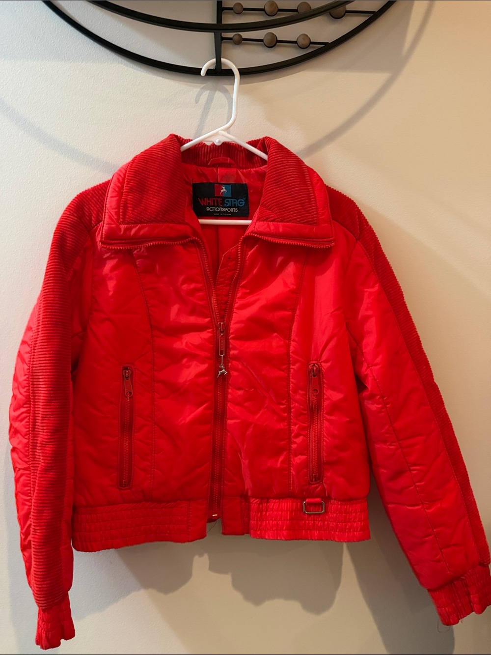 Vintage White Stag ActionSports Red Jacket Large 1980s Cropped Ski Bomber